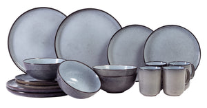 Cosy & Trendy Dinnerware Set Ciel - Blue - 16 pieces / 4 people - 4 dinner plates, 4 side plates, 4 bowls, and 4 mugs