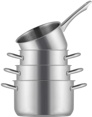 Sola Cookware set Blizz 4-Piece Stainless Steel - Saucepan ø 16, 18, 20 cm & Saucepan ø 16 cm - suitable for all heat sources