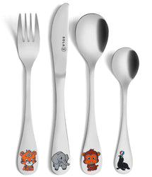 Sola Children's Cutlery Jungle Animals - 18/10 Stainless Steel - 4-piece