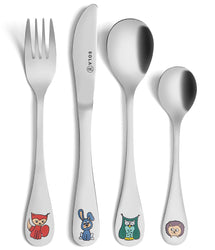 Sola Children's Cutlery Forest Animals - 18/10 Stainless Steel - 4-piece