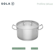 Sola Cookware Set Profiline Deluxe - Stainless Steel - Cooking Pots ø 16, 18, 20, 24 cm & Saucepan ø 16 cm - Suitable for induction - 5 Pieces