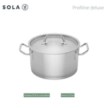 Sola Cookware Set Profiline Deluxe - Stainless Steel - Cooking Pots ø 16, 18, 20, 24 cm & Saucepan ø 16 cm - Suitable for induction - 5 Pieces