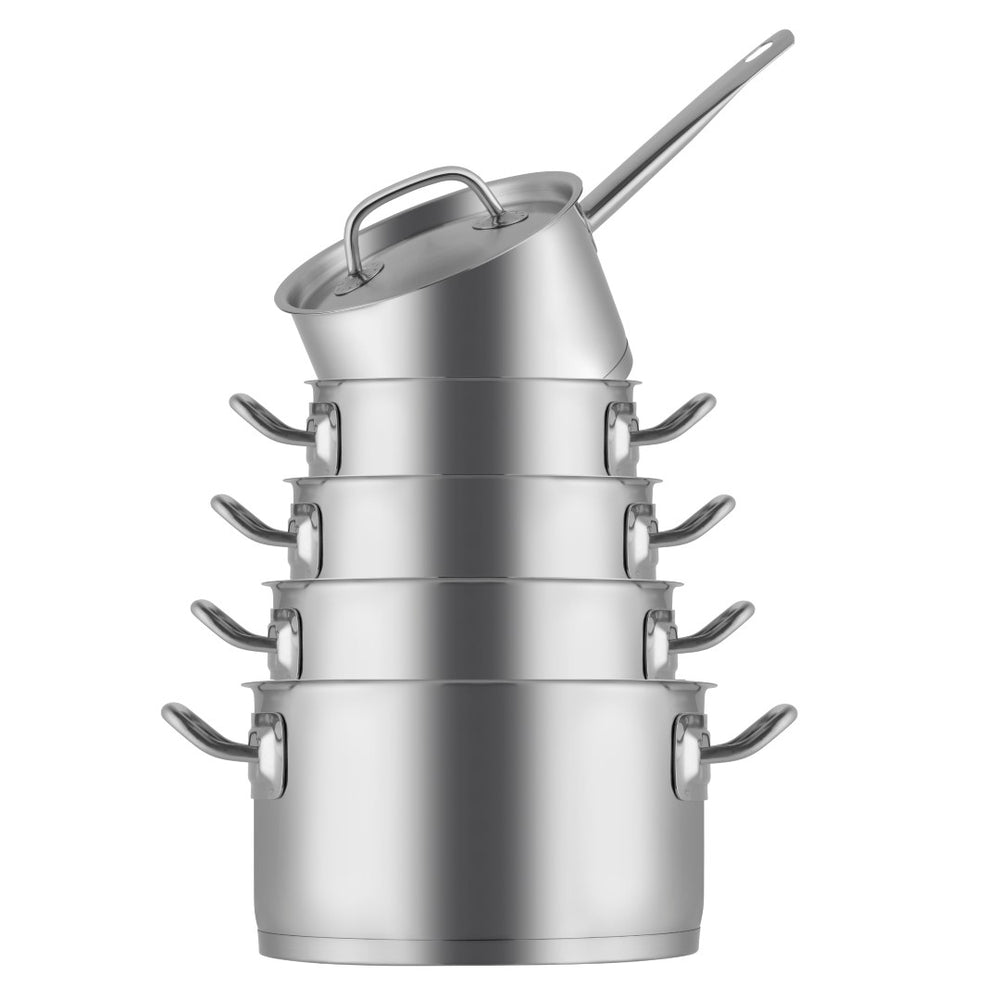 Sola Cookware Set Profiline Deluxe - Stainless Steel - Cooking Pots ø 16, 18, 20, 24 cm & Saucepan ø 16 cm - Suitable for induction - 5 Pieces