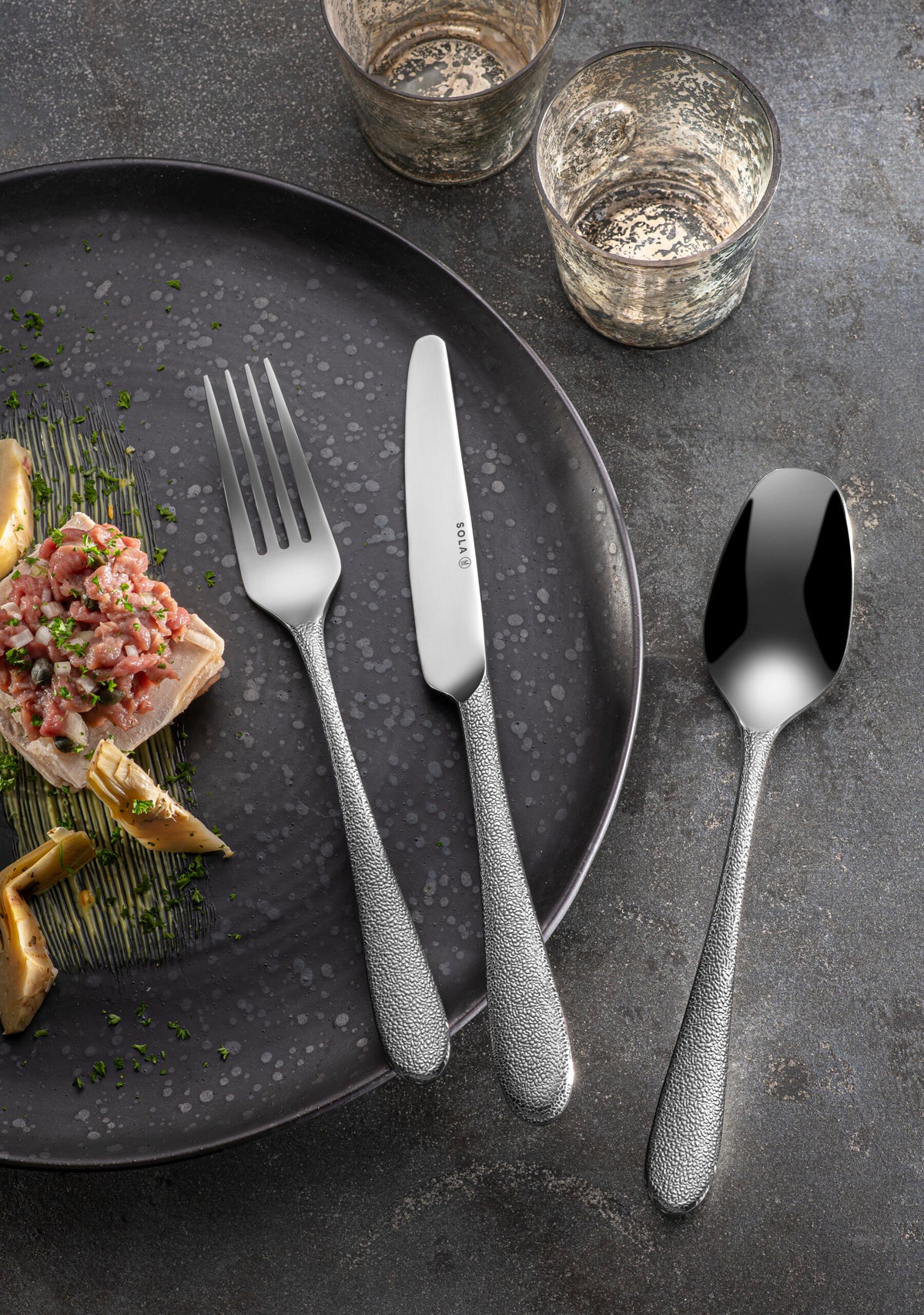Sola Cutlery Set Phoenix - 18/10 Stainless Steel - 24 pieces / 6 people ...