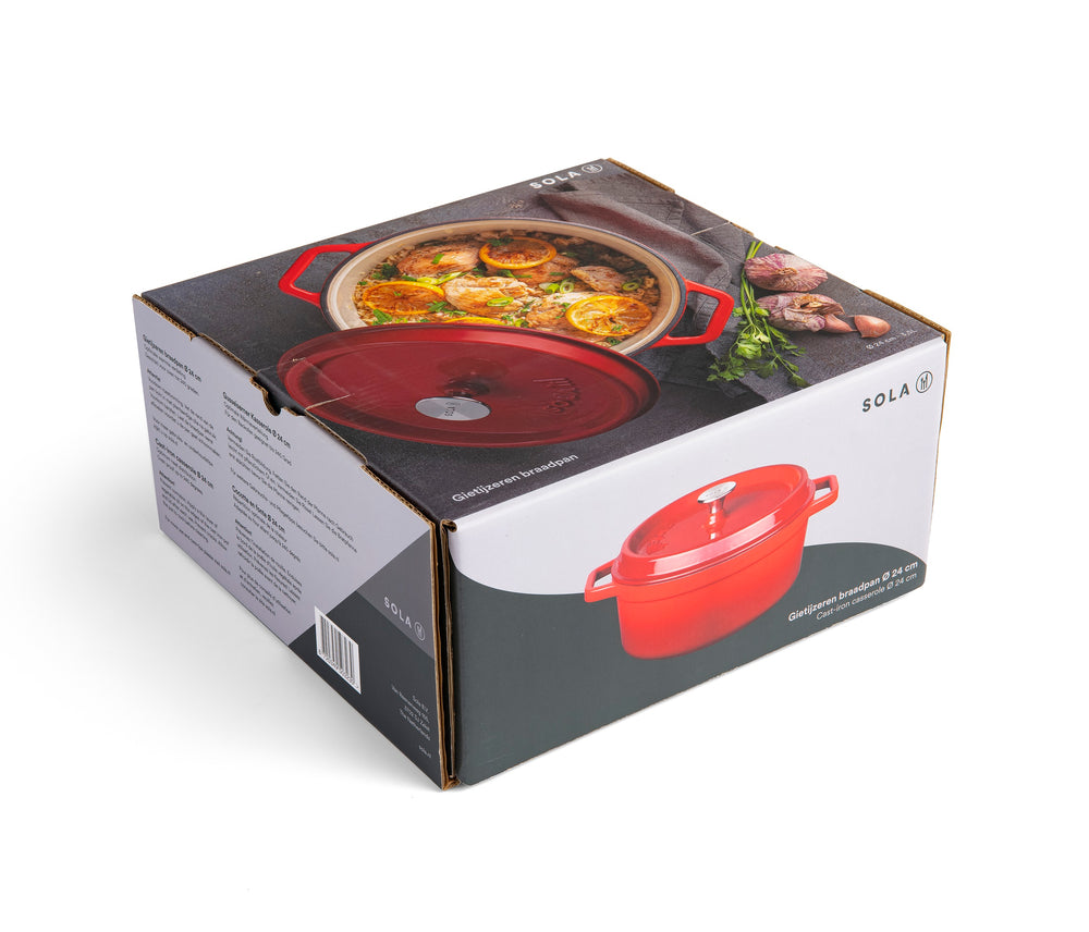 Sola Casserole with lid - Red - ø 28 cm / 5 liter
