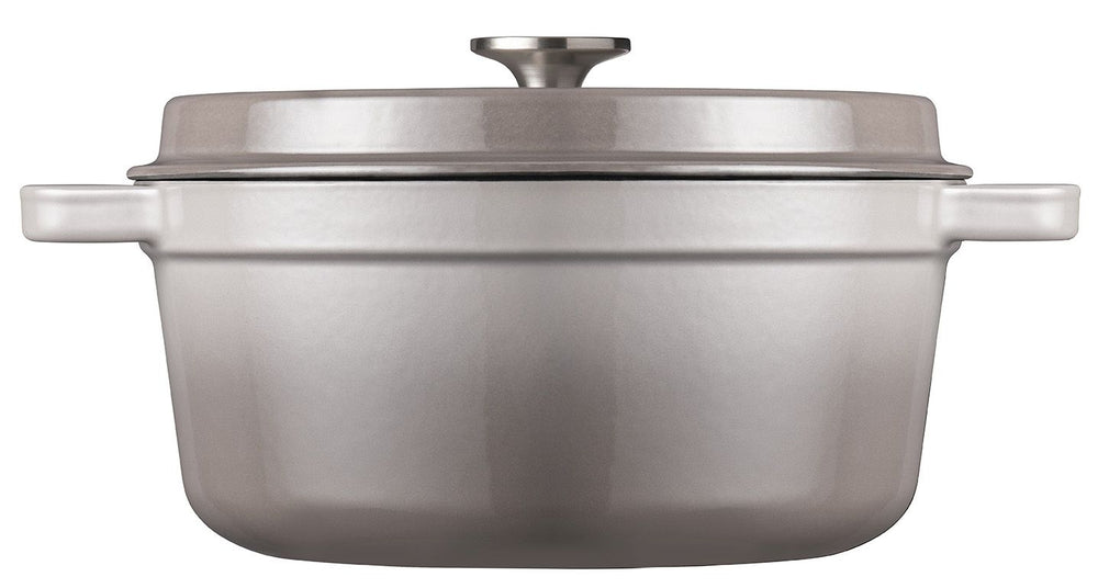 Sola Casserole with lid Cast Iron - Grey - ø 28 cm / 5 Liters - Enameled non-stick coating