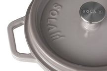 Sola Casserole with lid Cast Iron - Grey - ø 28 cm / 5 Liters - Enameled non-stick coating