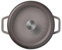 Sola Casserole with lid Cast Iron - Grey - ø 28 cm / 5 Liters - Enameled non-stick coating