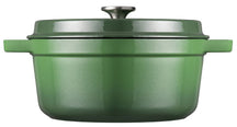 Sola Casserole with lid Cast Iron - Green - ø 24 cm / 3.2 Liters - Enameled non-stick coating