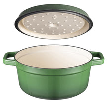 Sola Casserole with lid Cast Iron - Green - ø 24 cm / 3.2 Liters - Enameled non-stick coating