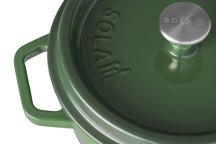 Sola Casserole with lid Cast Iron - Green - ø 24 cm / 3.2 Liters - Enameled non-stick coating