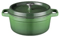 Sola Casserole with lid Cast Iron - Green - ø 24 cm / 3.2 Liters - Enameled non-stick coating