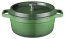 Sola Casserole with lid Cast Iron - Green - ø 24 cm / 3.2 Liters - Enameled non-stick coating