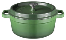 Sola Casserole with lid Cast Iron - Green - ø 24 cm / 3.2 Liters - Enameled non-stick coating
