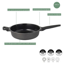 Sola Frying Pan with Lid Ceramic Deluxe - Induction Suitable - Ceramic Non-Stick Coating - ø 28 cm