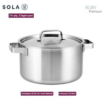 Sola Ruby 7-piece pan set - Saucepan ø 16, 18, 20 and 24 cm and saucepan ø 16 cm & BEKA frying pans ø 24 & 28 cm