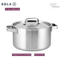 Sola Ruby 7-piece pan set - Saucepan ø 16, 18, 20 and 24 cm and saucepan ø 16 cm & BEKA frying pans ø 24 & 28 cm