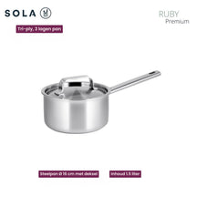 Sola Ruby 7-piece pan set - Saucepan ø 16, 18, 20 and 24 cm and saucepan ø 16 cm & BEKA frying pans ø 24 & 28 cm