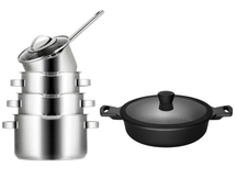 Sola cookware set Pearl 4 pieces + Sola sauté pan Fair ø 28 cm