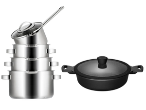 Sola cookware set Pearl 4 pieces + Sola sauté pan Fair ø 28 cm