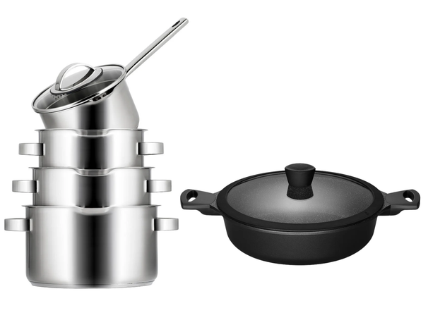Sola cookware set Pearl 4 pieces + Sola sauté pan Fair ø 28 cm