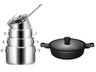 Sola Cookware set Pearl 4-piece stainless steel – downdraft suitable + Sola Fair sauté pan Ø 28 cm – suitable for all heat sources