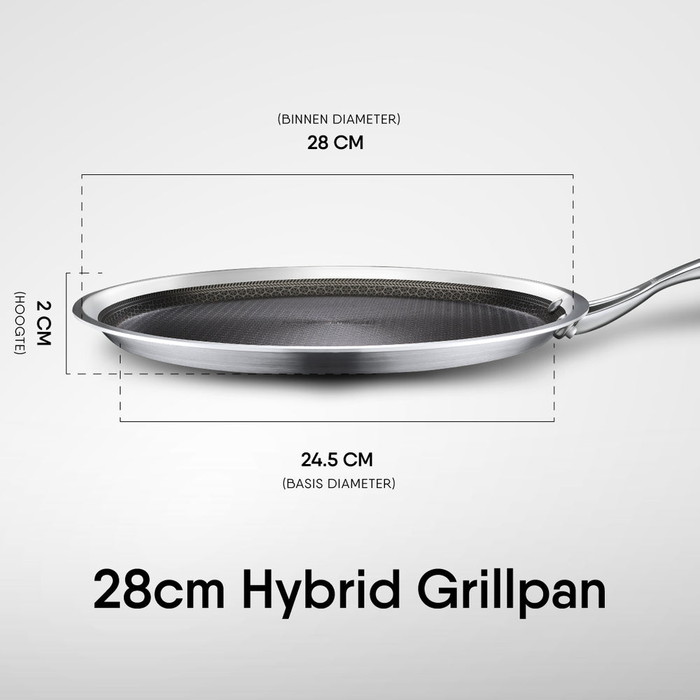 Stahl Cookware Pancake pan Grill pan Hybrid - 28 cm