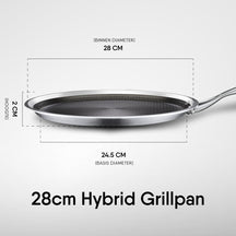 Stahl Cookware Pancake pan Grill pan Hybrid - 28 cm