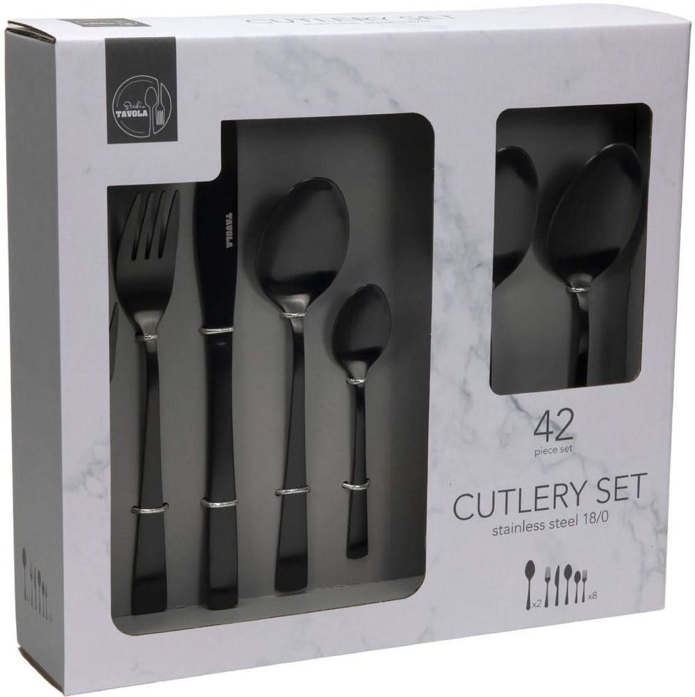 Studio Tavola Cutlery Set - Black - 42 pieces / 8 people