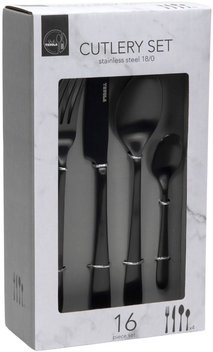 Studio Tavola Cutlery Set - Black - 16-piece / 4 people