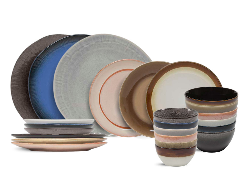 Studio Tavola Dinnerware Set Earth 24-piece / 6 people - 6 dinner plates, 6 side plates, 6 bowls, and 6 small bowls