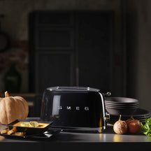 SMEG Toaster - 2 slots - black - TSF01BLEU