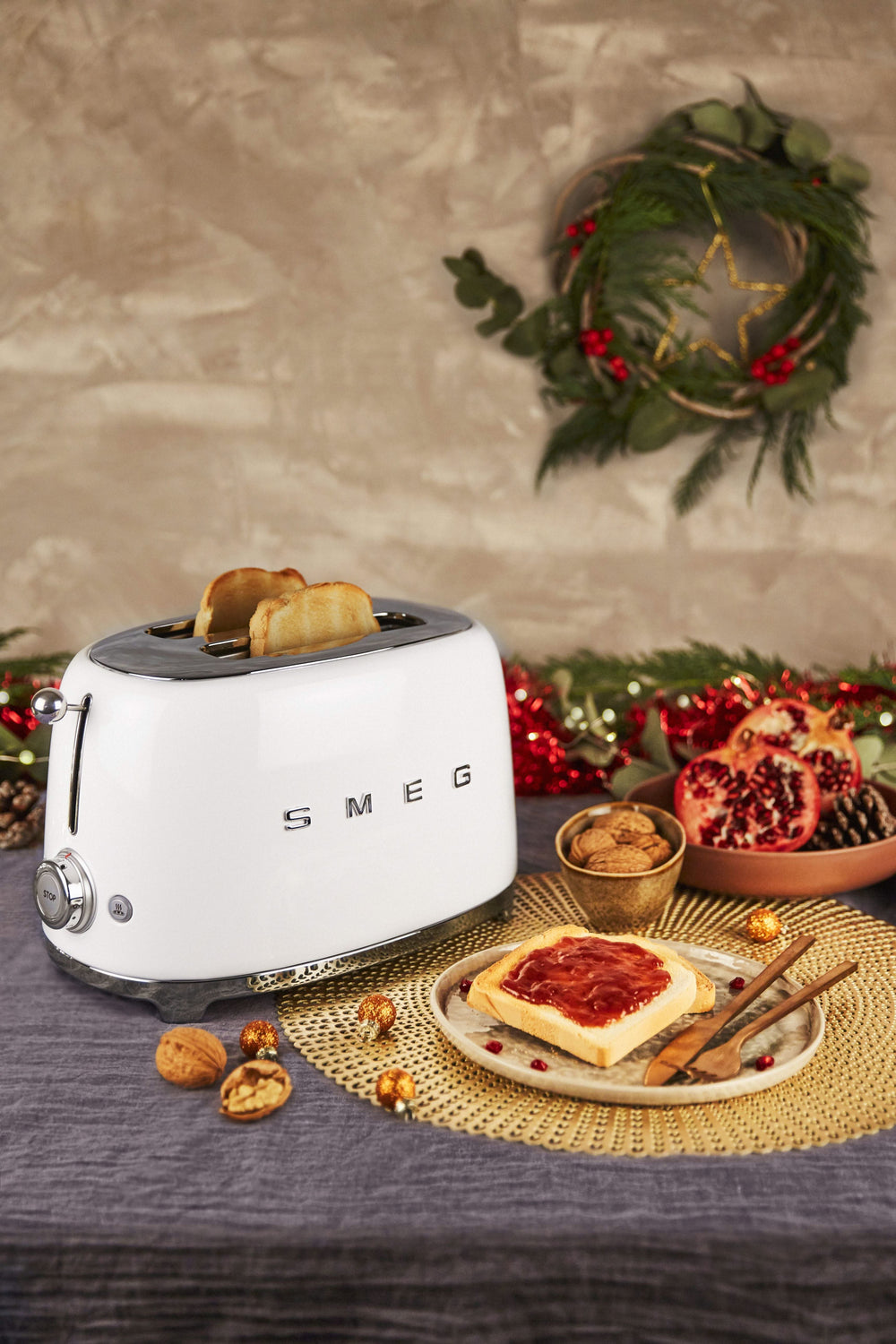 SMEG Toaster - 2 slots - white - TSF01WHEU