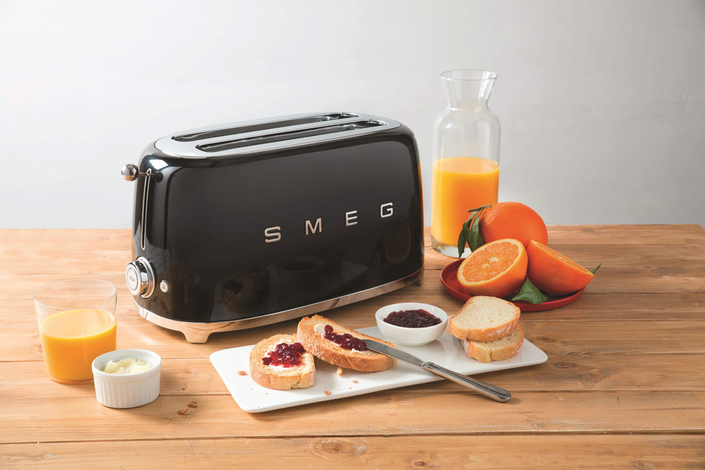 SMEG Toaster XL - 2 long slots - black - TSF02BLEU