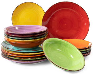 Studio Tavola Dinnerware Set Sunny Summer - 18-piece / 6 people - 6 side plates, 6 soup plates, and 6 dinner plates