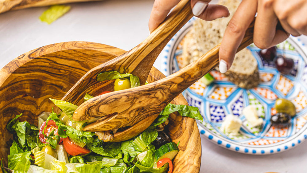 Cookinglife Lettuce cutlery Tunea - Olive wood - 2-Piece