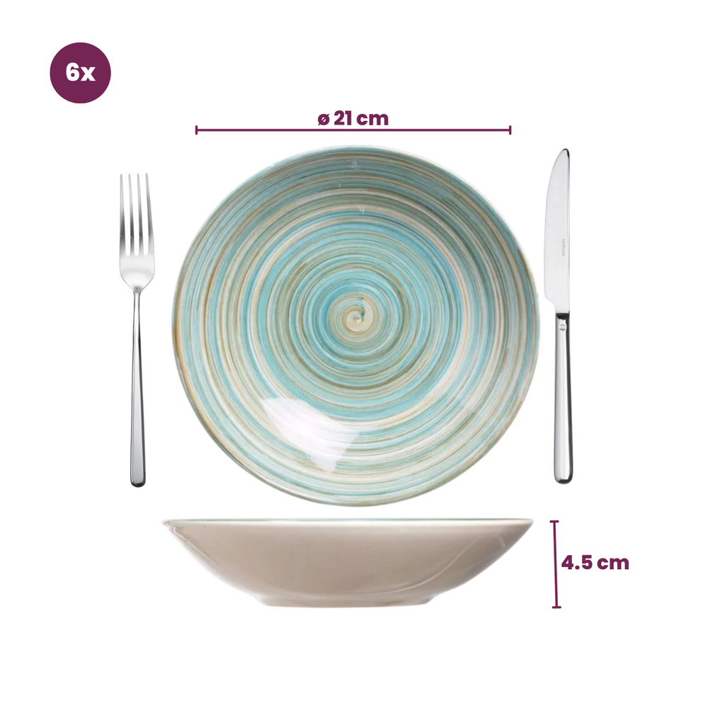 Cosy & Trendy Dinnerware Set Turbolino - Blue - 24 pieces / 6 people