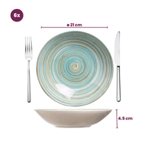 Cosy & Trendy Dinnerware Set Turbolino - Blue - 24 pieces / 6 people