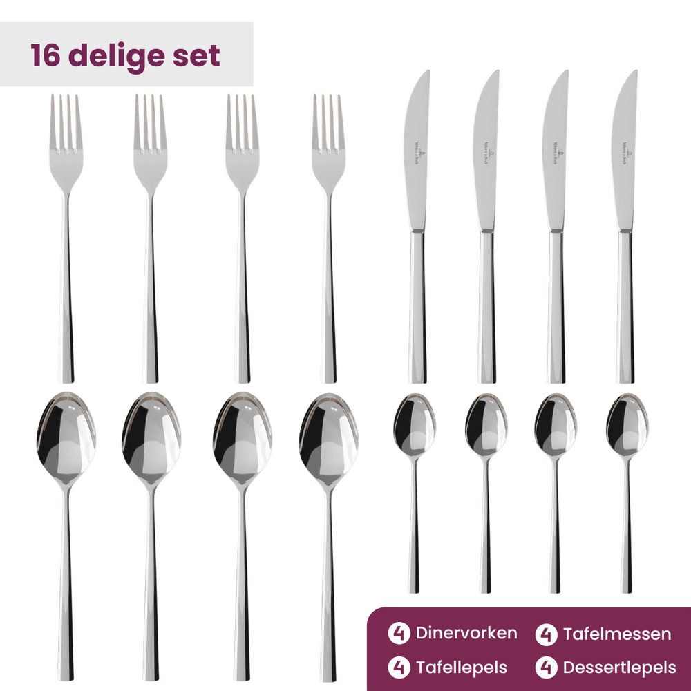 Villeroy & Boch Cutlery set Piemont - stainless steel - 16-piece / 4 people