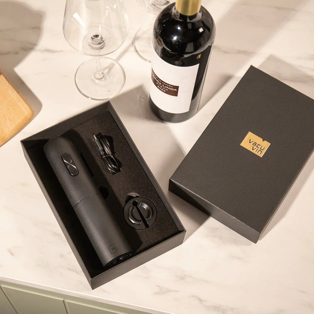 Vacu Vin Electric Wine Opener + Foil Cutter - Black