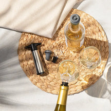 Vacu Vin Wine pump with 2 wine stoppers - Wine Saver stainless steel - Silver