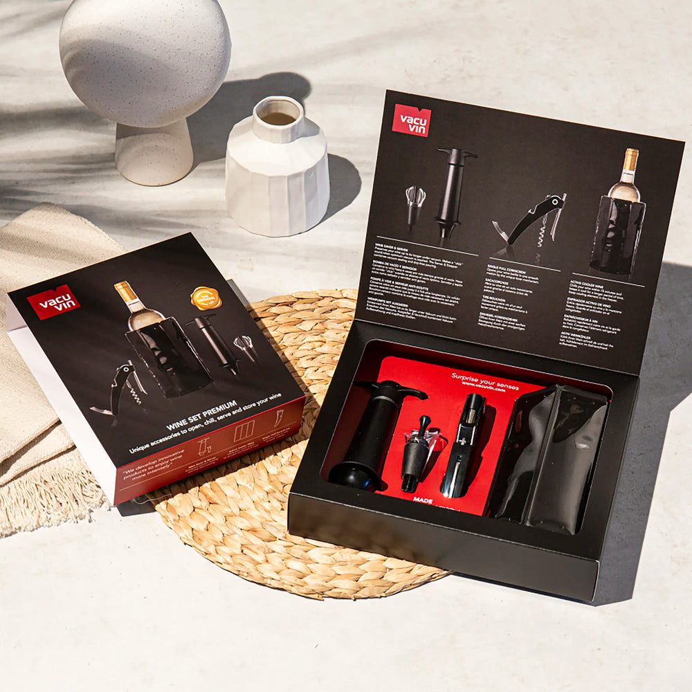 Vacu Vin Wine Set Premium - Black - 4-piece set