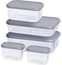 Cookinglife Storage Containers - Glass - Grey - 5 Pieces