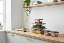 Cookinglife Storage Containers - Glass - Grey - 5 Pieces