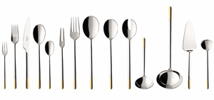 Villeroy & Boch Cutlery set Ella - stainless steel - 70-piece / 12 people - Gold-plated