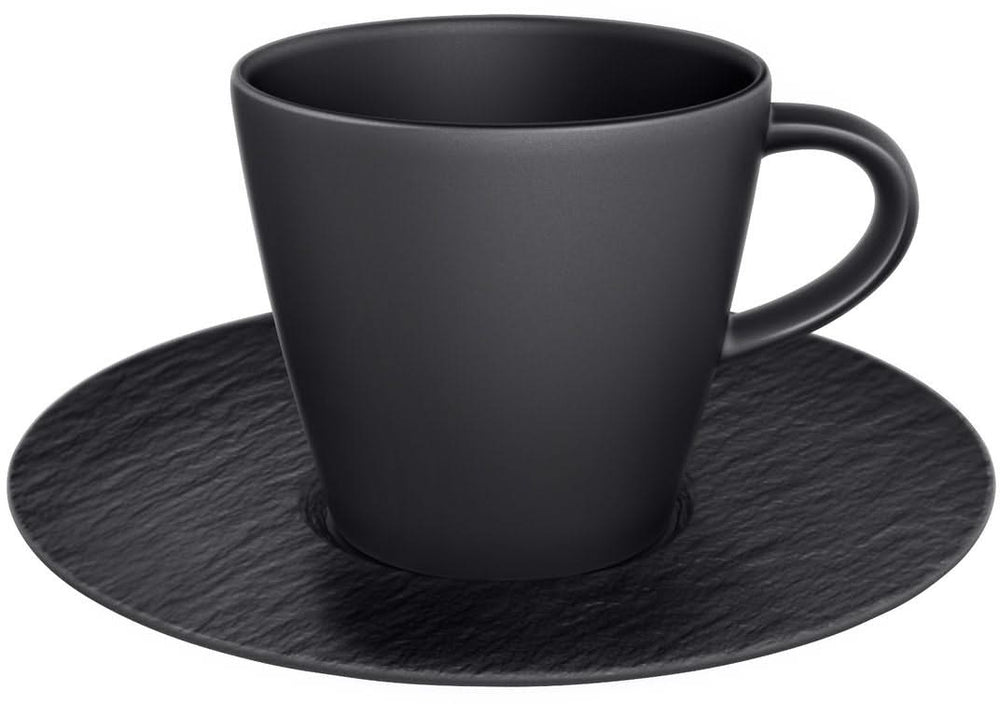 Villeroy & Boch Coffee cup and saucer Manufacture Rock - Black - 160 ml