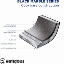 Westinghouse Cooking pan Black Marble - ø 28 cm / 8.5 liters - standard non-stick coating