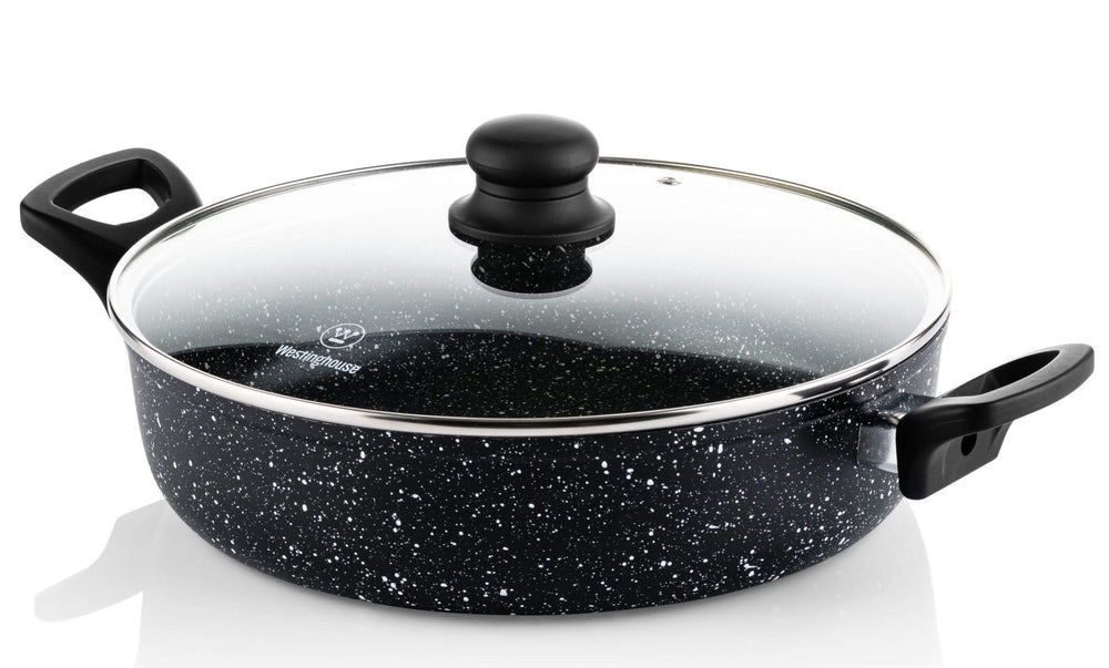 Westinghouse sauté pan - Sauteuse - Black Marble - ø 28 cm / 4.5 liter - standard non-stick coating