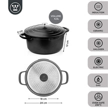 Westinghouse Casserole Performance - Blissful Black - ø 24 cm / 4.5 liters