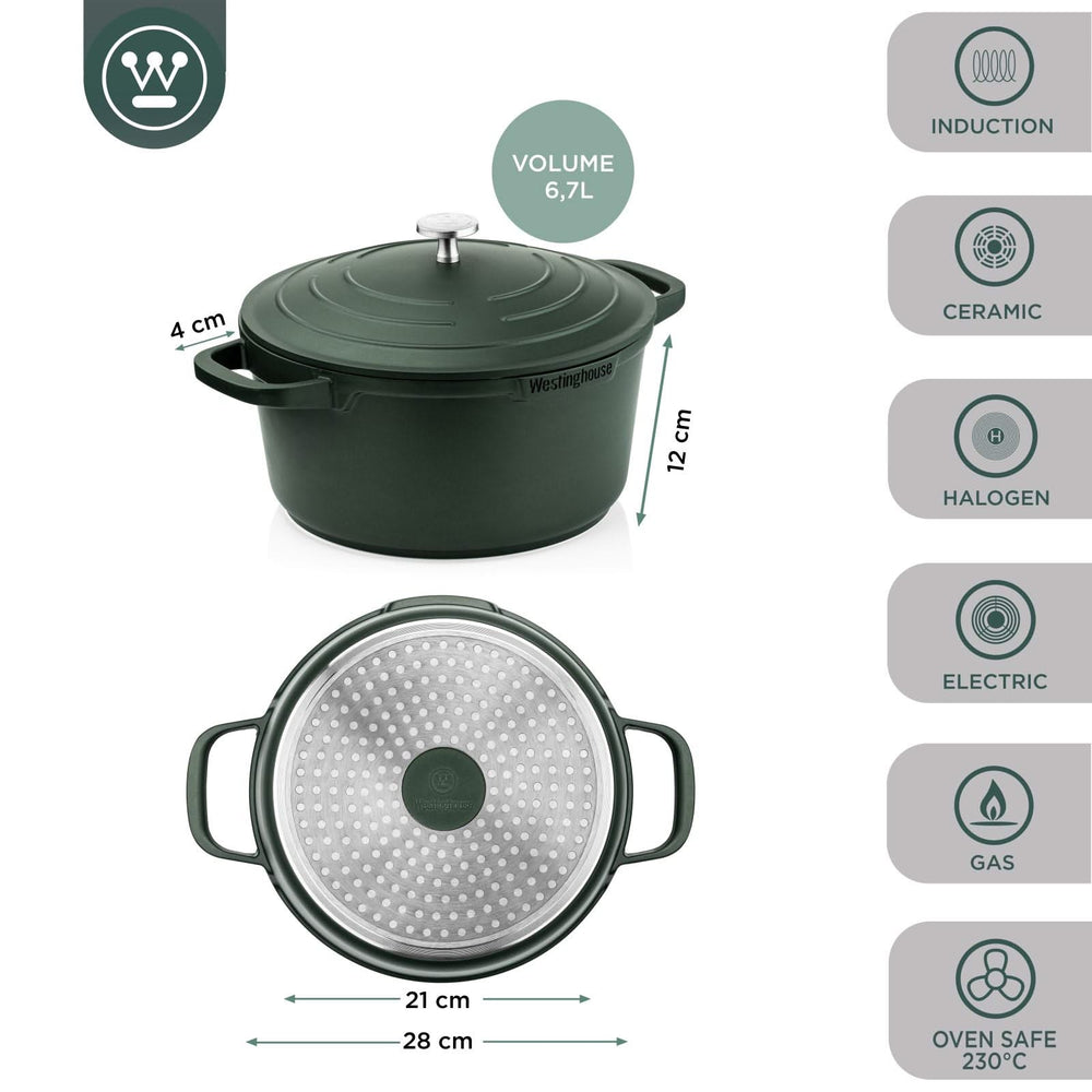 Westinghouse Casserole Performance - Gracious Green - ø 28 cm / 6.7 liters